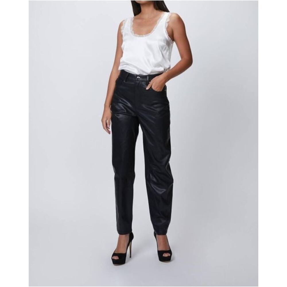WEWOREWHAT Revolve Faux Leather Pants Dani Black Size 24